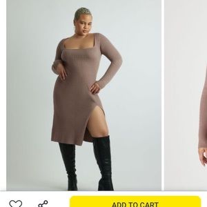 Sweater dress with side slit